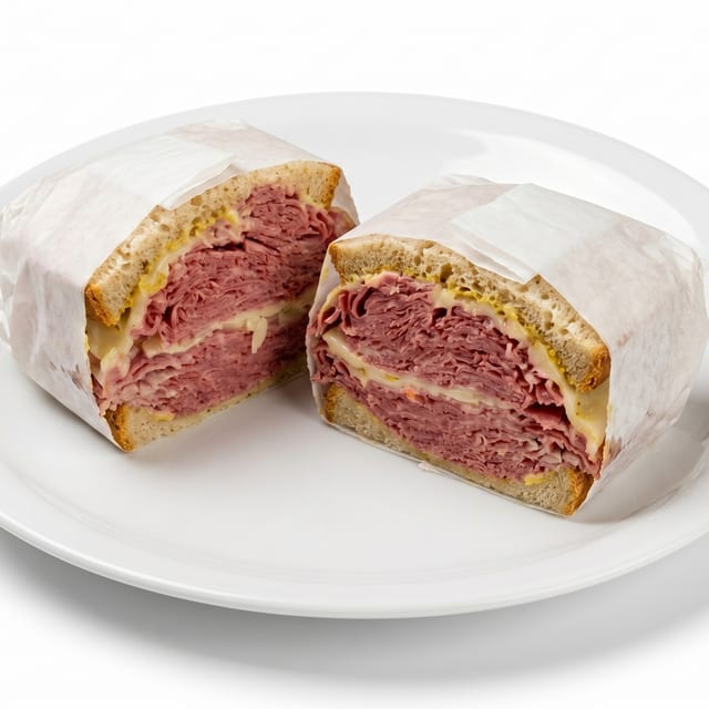 Hot Corned Beef Sandwich.