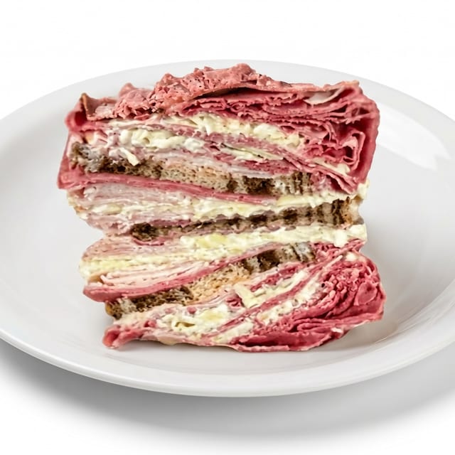 Hot Corned Beef Special Sandwich.