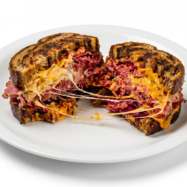 Hot Pastrami Reuben Sandwich.